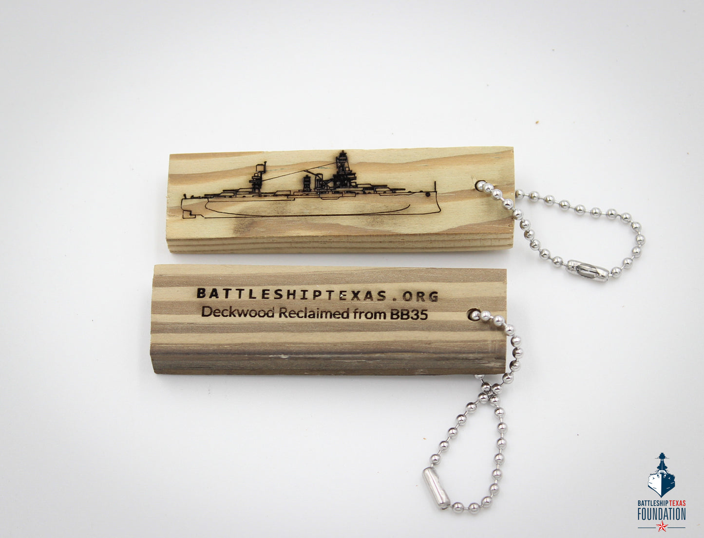 Battleship Texas Deck Wood Keychain