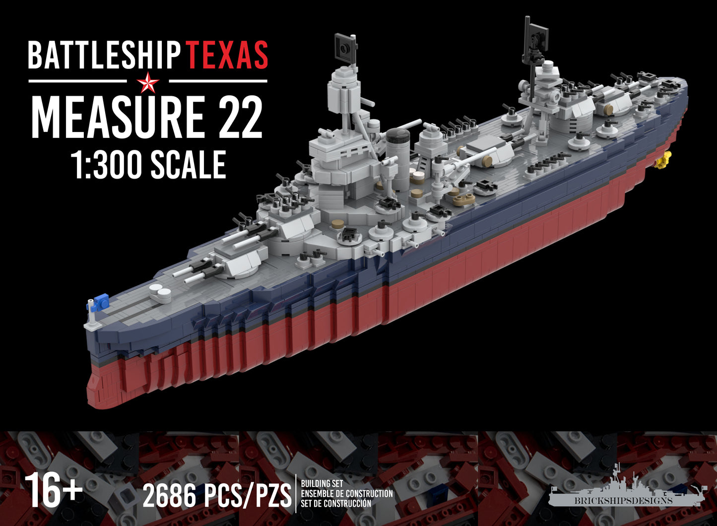 Battleship Texas 1/300 Brick Kit *COMING SOON*