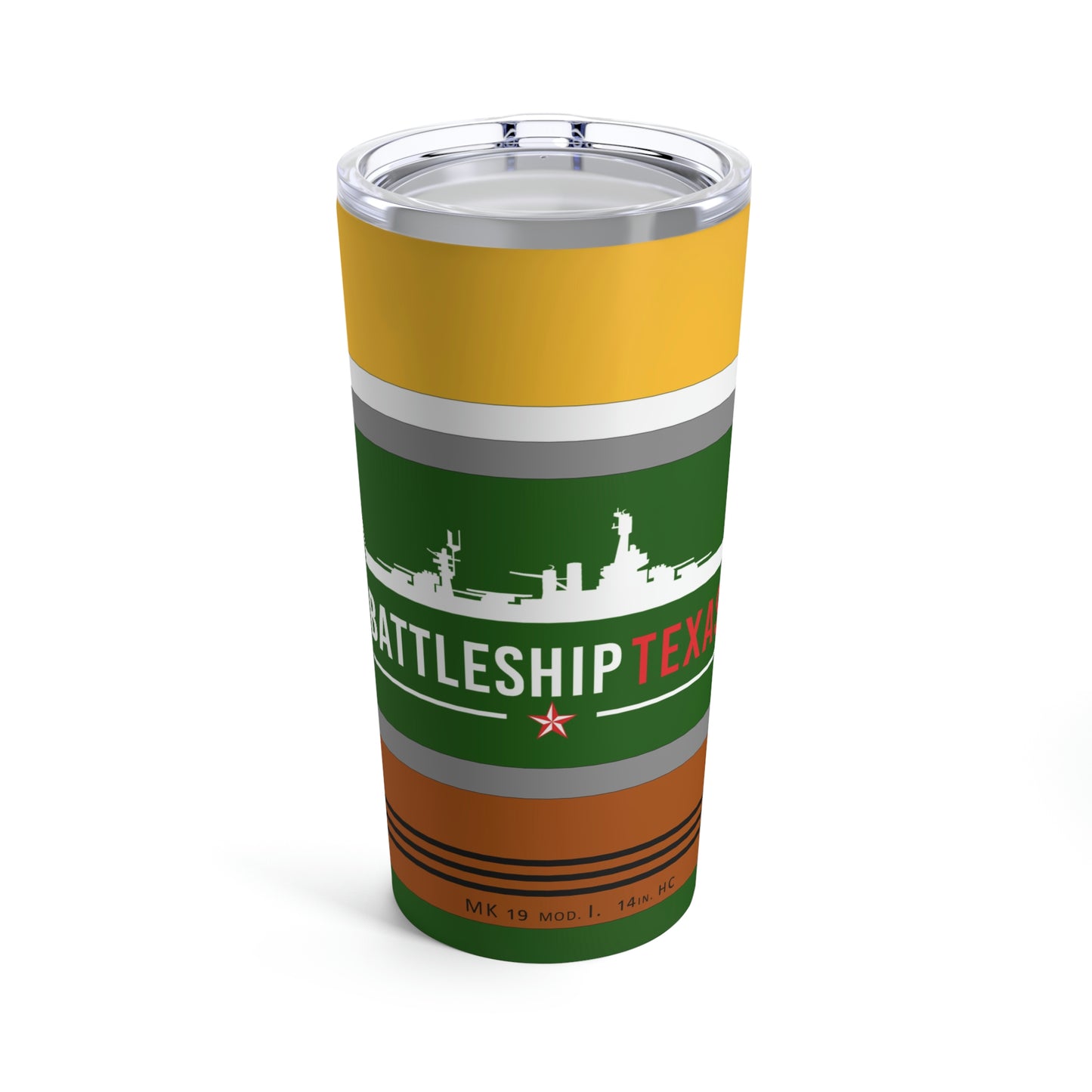 Battleship Texas 14" Shell Tumbler 20oz