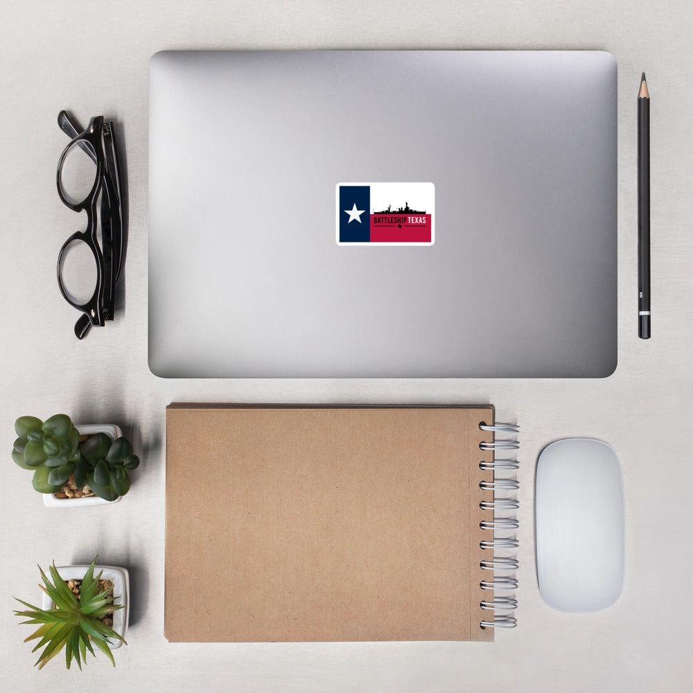 Battleship Texas Texas Flag Vinyl Sticker