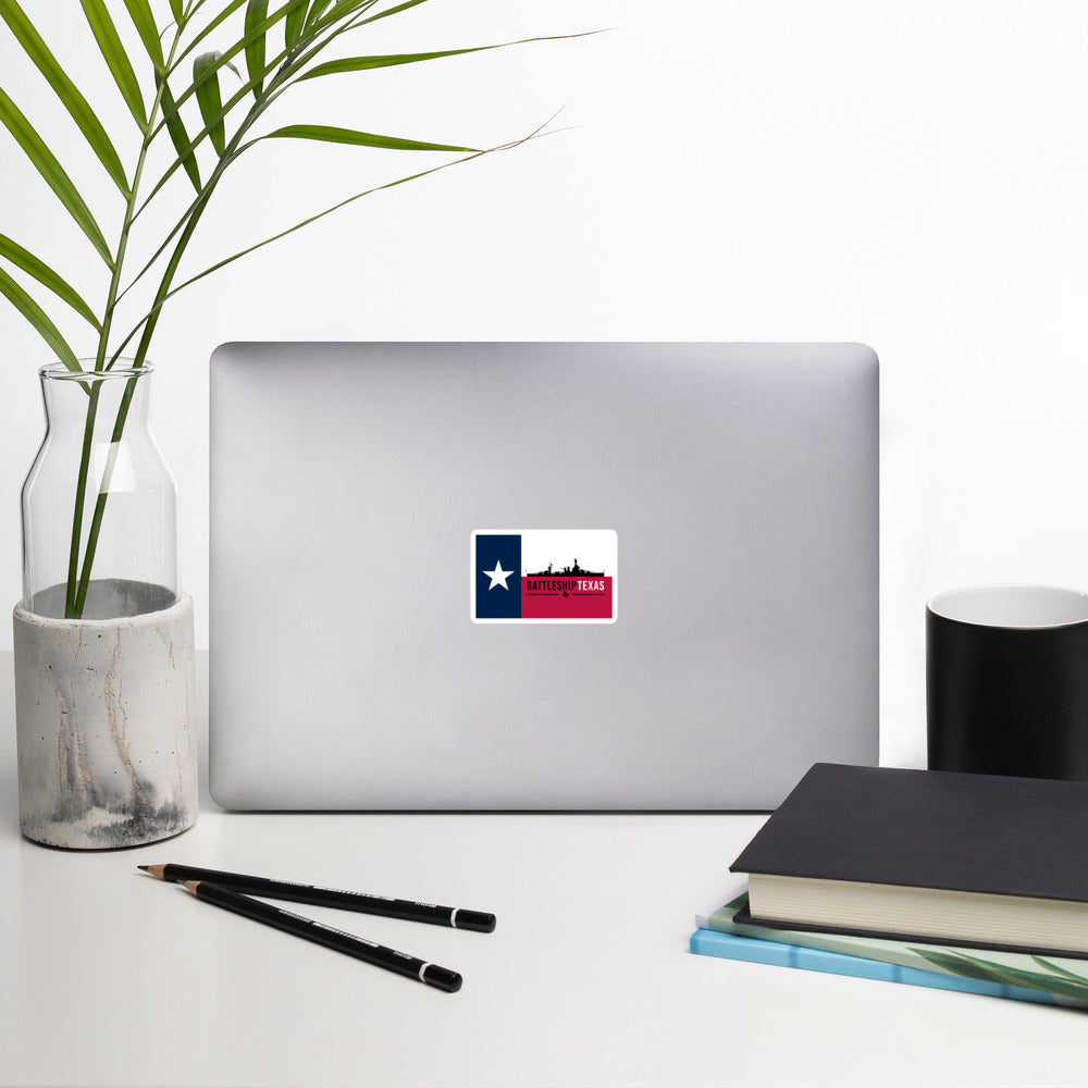 Battleship Texas Texas Flag Vinyl Sticker