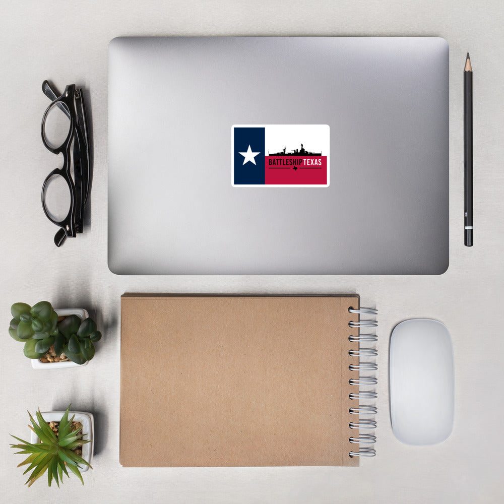 Battleship Texas Texas Flag Vinyl Sticker