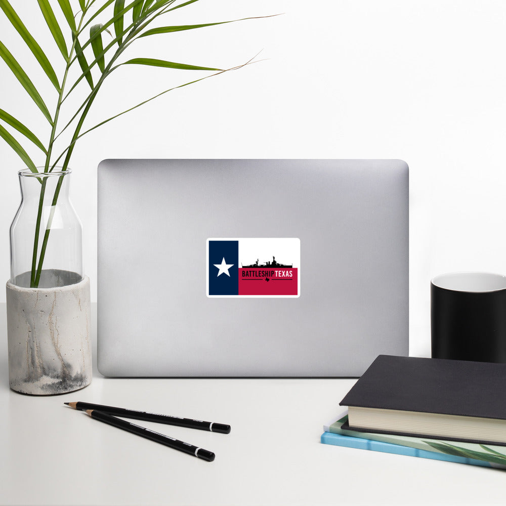 Battleship Texas Texas Flag Vinyl Sticker