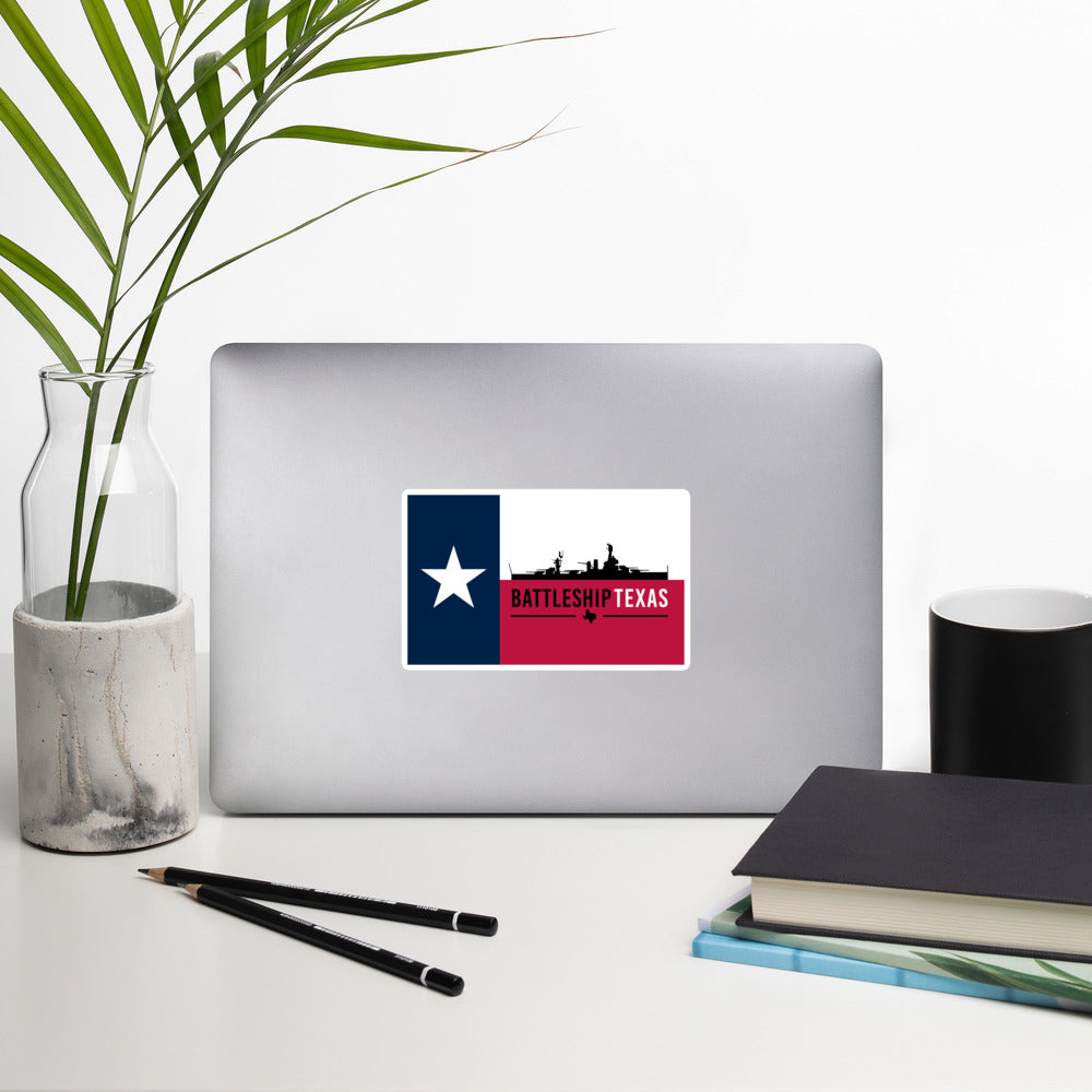 Battleship Texas Texas Flag Vinyl Sticker