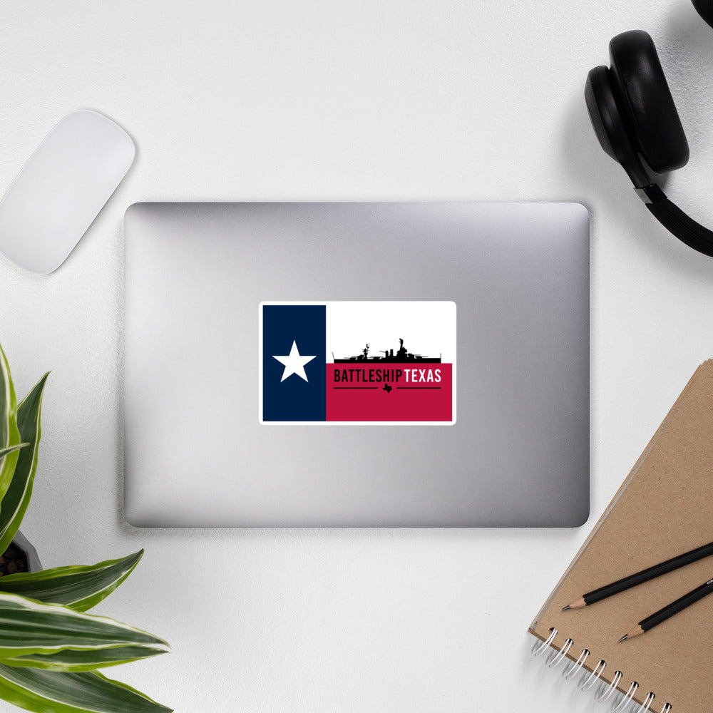 Battleship Texas Texas Flag Vinyl Sticker
