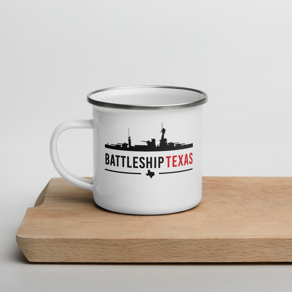 Battleship Silhouette Enamel Mug