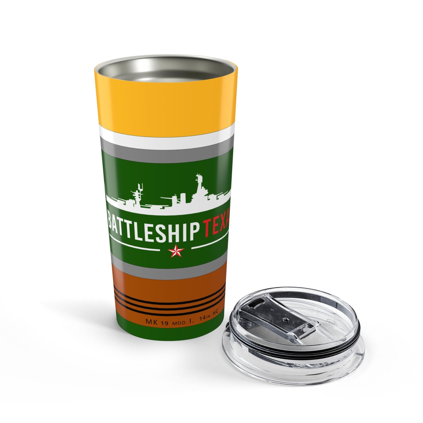 Battleship Texas 14" Shell Tumbler 20oz