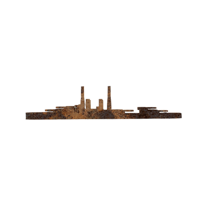 1914 Battleship Texas Waterline Silhouette