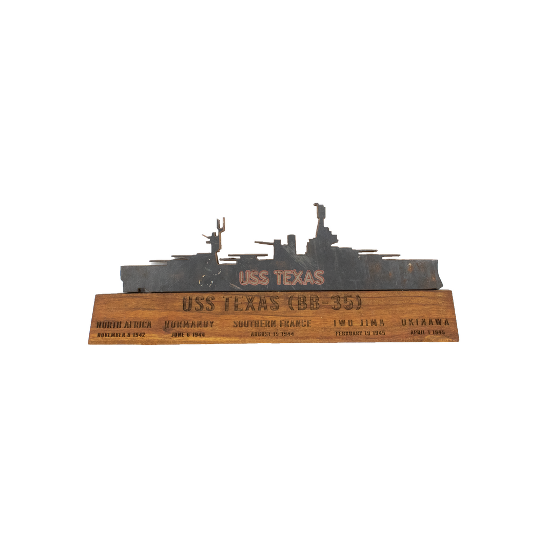 WWII Battleship Texas Silhouette Display Stand