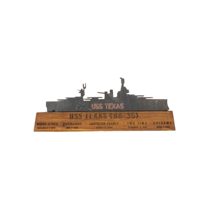 WWII Battleship Texas Silhouette Display Stand