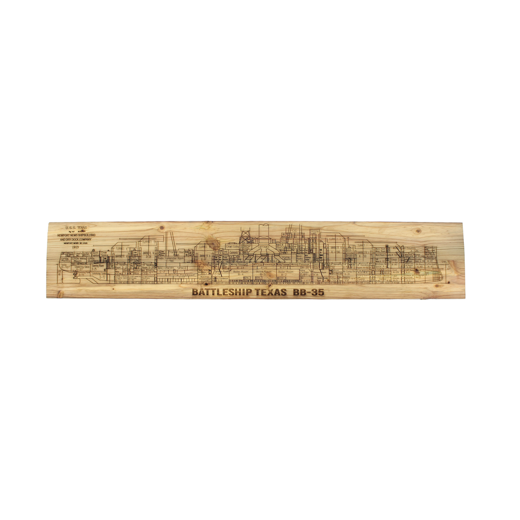 32" Battleship Texas Inboard Profile Board