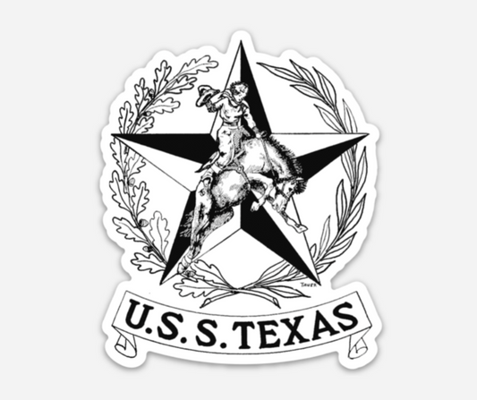 USS Texas Cowgirl Sticker