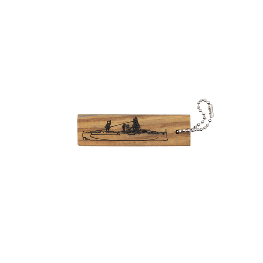 Battleship Texas Deck Wood Keychain
