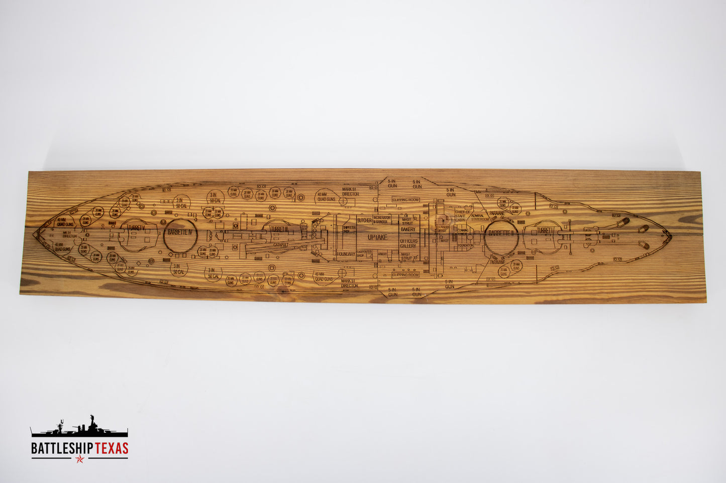 32" Battleship Texas Profile Board Bundle