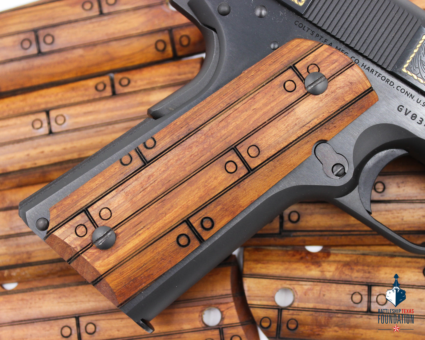 Deck Pattern 1911 Deck Wood Grips