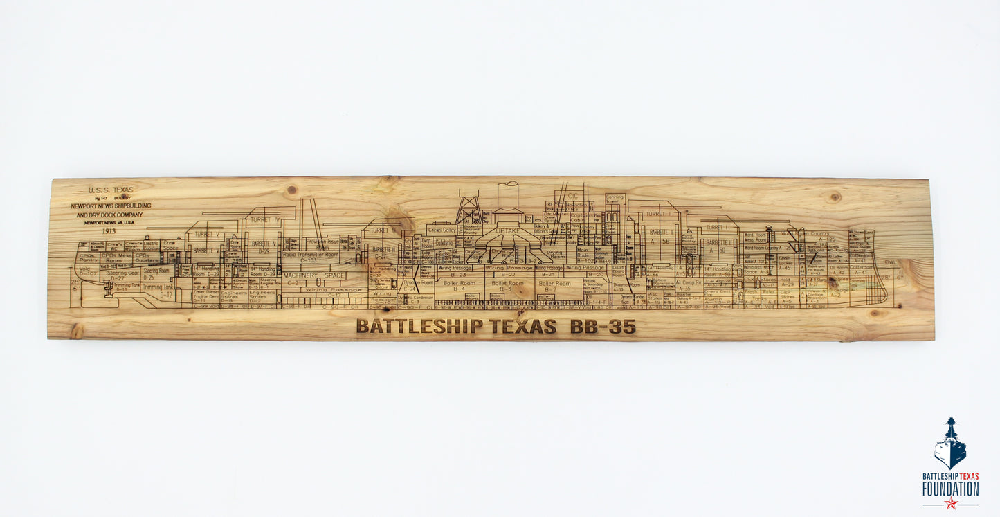 32" Battleship Texas Profile Board Bundle