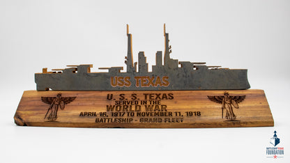 WWI Battleship Texas Silhouette Display Stand