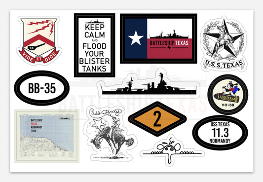 Battleship Texas Sticker Sheet