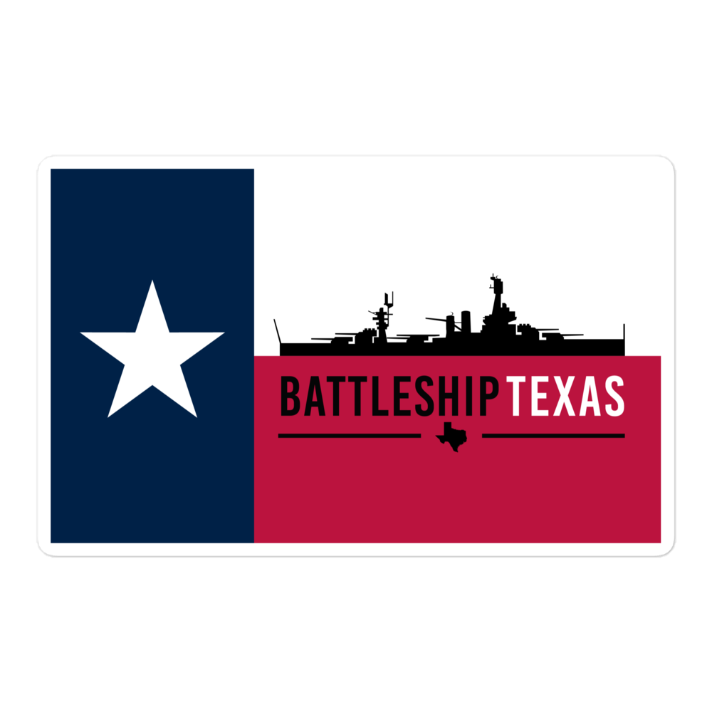 Battleship Texas Texas Flag Vinyl Sticker