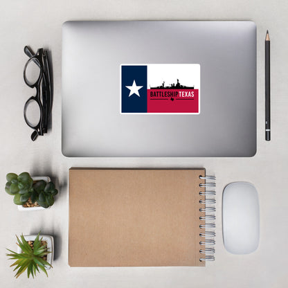 Battleship Texas Texas Flag Vinyl Sticker