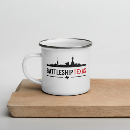 Battleship Silhouette Enamel Mug
