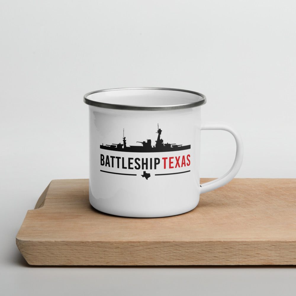 Battleship Silhouette Enamel Mug